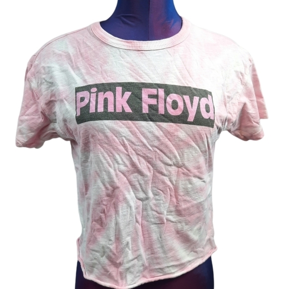 American Eagle Pink Floyd Tie Dye Crop Tee Shirt 1987 World Tour Size XS Women's - Picture 1 of 7